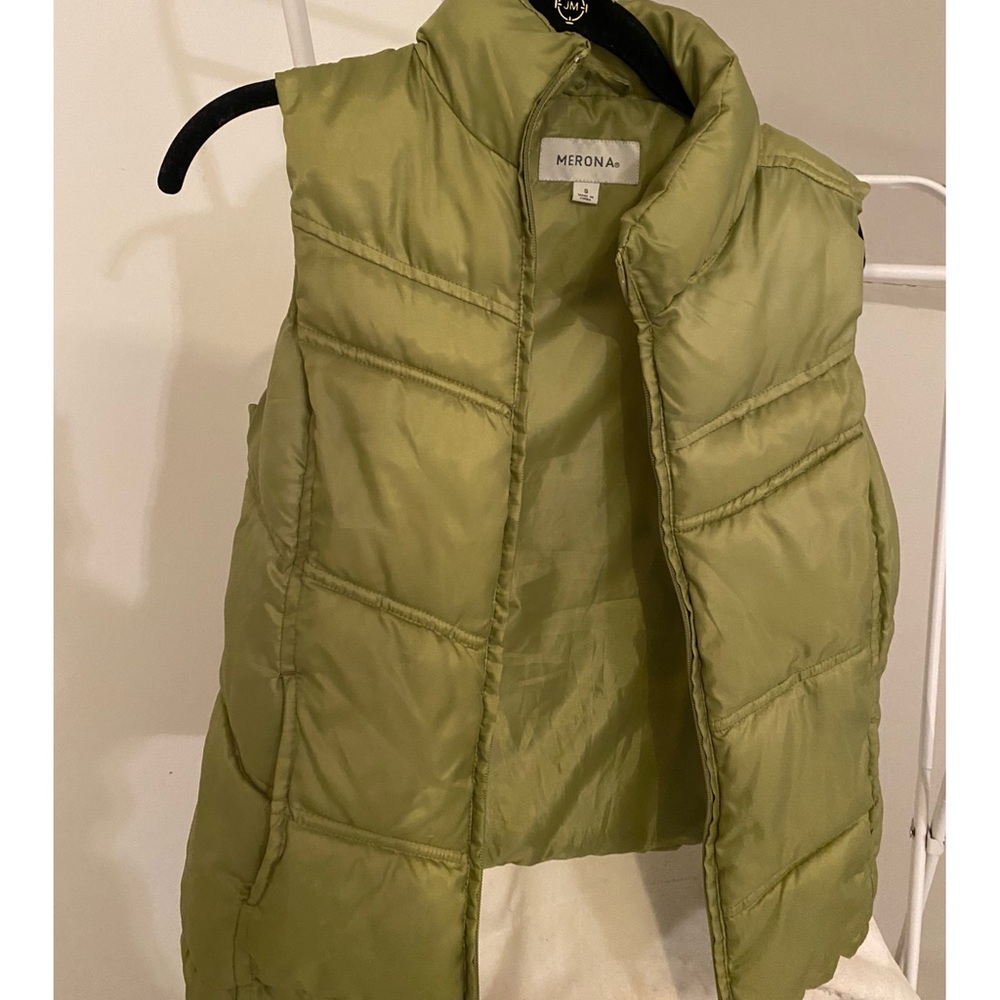 sage green vest - Picture 2 of 4
